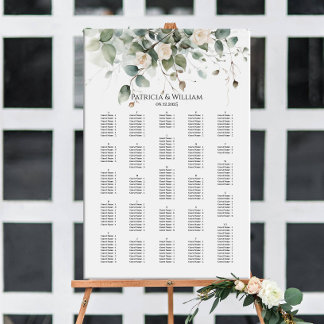 Grüne Hochzeitskarte alphabetisch Poster