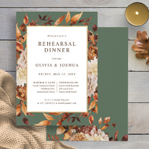 Grüne Hochzeitsprobe Dinner im Herbst Einladung