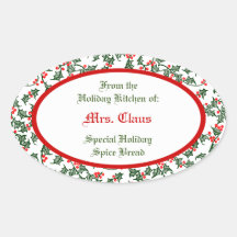 Grüne Holze mit Red Berries Custom Baking Sticker