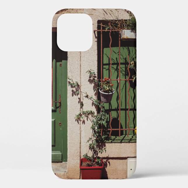 GRÜNE HOLZTÜR MIT GRÜNER PFLANZE Case-Mate iPhone HÜLLE (Rückseite)