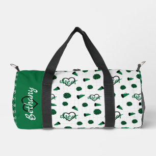 Grüne Hörer, Pom Poms, Megaphone Muster Duffle Bag