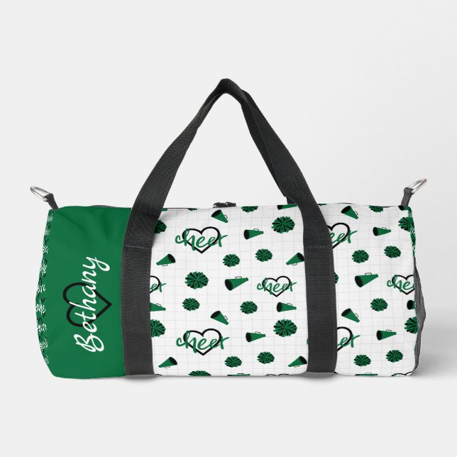 Grüne Hörer, Pom Poms, Megaphone Muster Duffle Bag (Vorderseite)