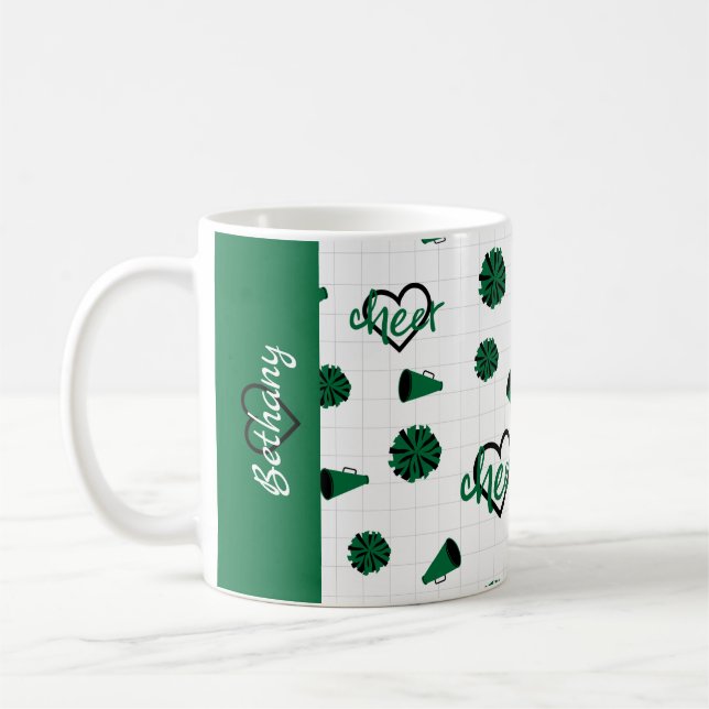 Grüne Hörer, Pom Poms, Megaphone Muster Kaffeetasse (Links)