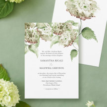 Grüne Hortensien Formelle Hochzeitseinladungen