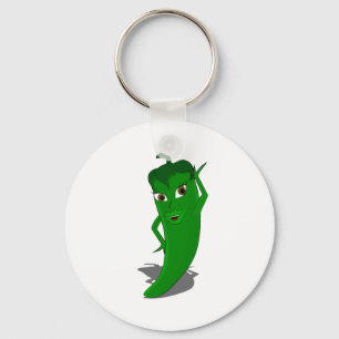 Grüne Hot Pepper Diva Schlüsselanhänger