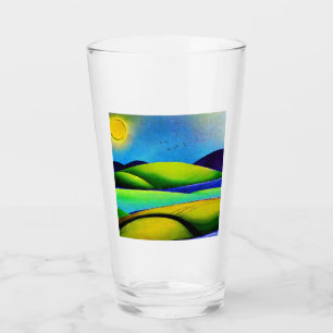 Grüne Hügel Landschaft Glas