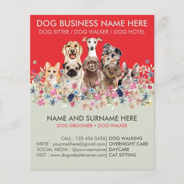 Grüne Hunde des Botanischen Rotschwanzes Flyer (Vorne)