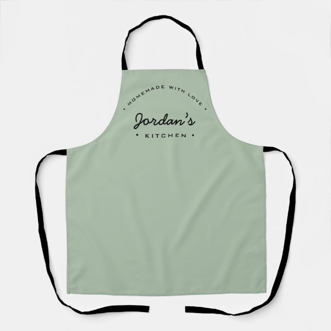 Grüne Hütte mit Liebe Custom Your Kitchen Schürze (Vorderseite)