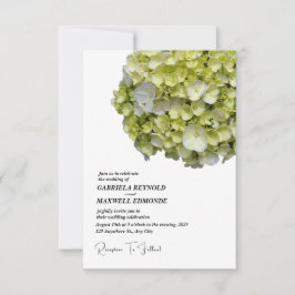 Grüne Hydrangea-Hochzeit Einladung