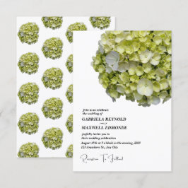 Grüne Hydrangea-Hochzeit Einladung