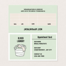Grüne Illustration Wäscheservice Visitenkarten