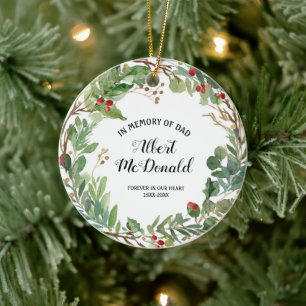 Grüne im Gedächtnis der Weihnachtszeit des Vater Keramik Ornament