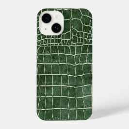 Grüne Imitate Krokodile Leder iPhone 14 Hülle