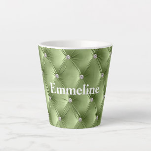 Grüne Imitate mit warmem Soft Sage Velvet Milchtasse