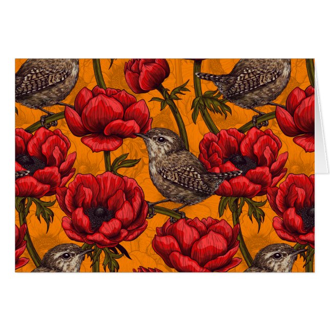 Grüne in einem roten Anemonengarten (Vorderseite (Horizontal))