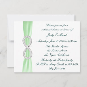 Grüne Infinity Hochzeitsprobe-Dinner-Einladung Einladung