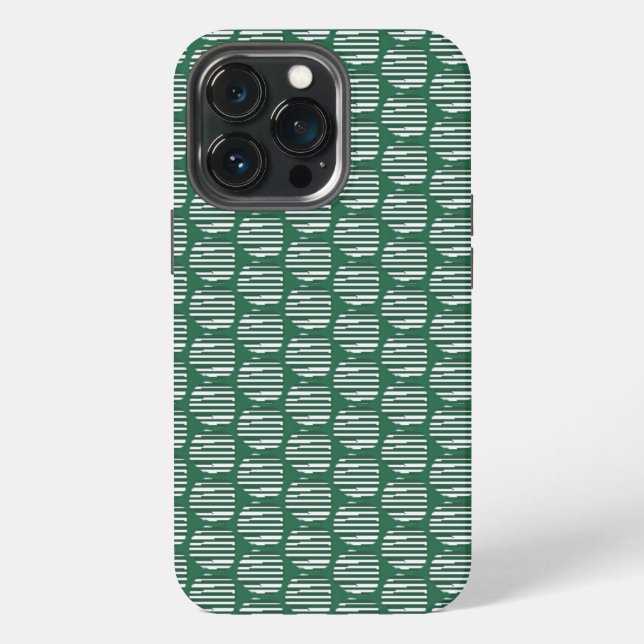 Grüne Interferenzkugeln iPhone 13 Pro Hülle (Hinten)