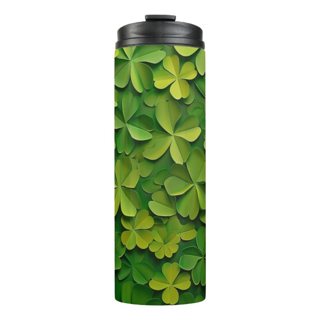 GRÜNE IRISCHE KELLTISCHE KLEEBLATT THERMOSBECHER (Vorderseite)