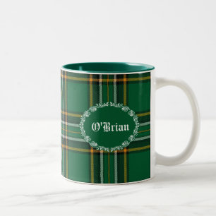Grüne irische nationale karierte kundenspezifisch zweifarbige tasse
