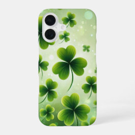 GRÜNE IRISCHE ÜBERSCHREITENDE KLEEBLÄTTER iPhone 16 HÜLLE