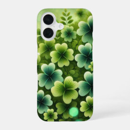 GRÜNE IRISCHE ÜBERSCHREITENDE KLEEBLÄTTER iPhone 16 HÜLLE