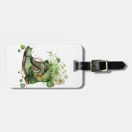 GRÜNE IRISH ARBEITSBOOTE MIT KLEEBLATTS BLUME GEPÄCKANHÄNGER