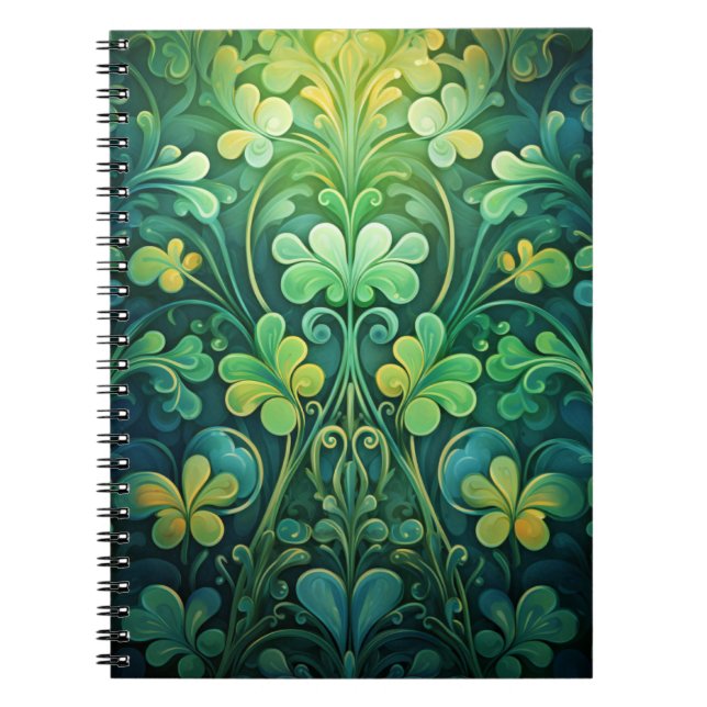 GRÜNE IRISH CELTIC CLOVER KLEEBLATTS NOTIZBLOCK (Vorderseite)