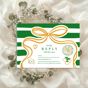 Grüne italienische Hochzeitskizze RSVP Karte