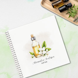 Grüne Jasmine Essential Oils Floral Wasserfarbe Notizbuch