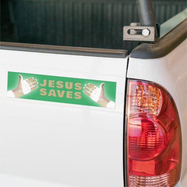 grüne JESUS-RETTETE Autoaufkleber (Auf Lkw)