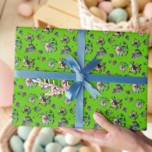 Grüne Jugendstil gefestigte Gläser Kolumbine Blume Geschenkpapier