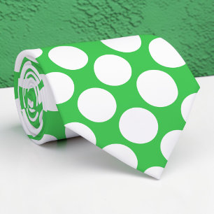 Grüne Jumbo-Polka-Punkte-Maßanfertigung Krawatte