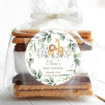 Grüne Jungle Animals Kinderdusche Danke