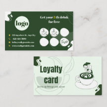 Grüne Kaffee-Treue-Stempelkarte