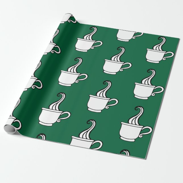 Grüne Kaffeeverpackungspapier  Geschenkpapier (Ungerollt)