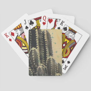 Grüne Kaktus auf gelbem Hintergrund Spielkarten