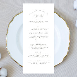 Grüne Kalligrafie-Hochzeit Menükarte