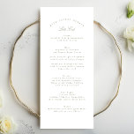 Grüne Kalligrafie-Hochzeit Menükarte<br><div class="desc">Dieses Design ist Teil einer Kollektion; Bitte kontaktieren Sie mich in Touch, wenn Sie Hilfe beim Finden von passenden Designs oder Produkten benötigen; auch in anderen Farben erhältlich</div>