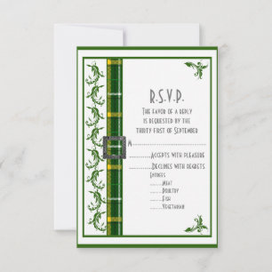 Grüne karierte Hochzeit R.S.V.P RSVP Karte
