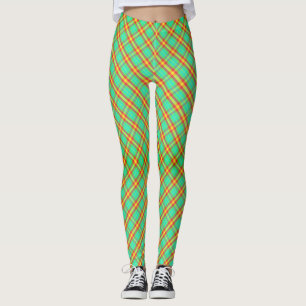 Grüne Karierte Leggings