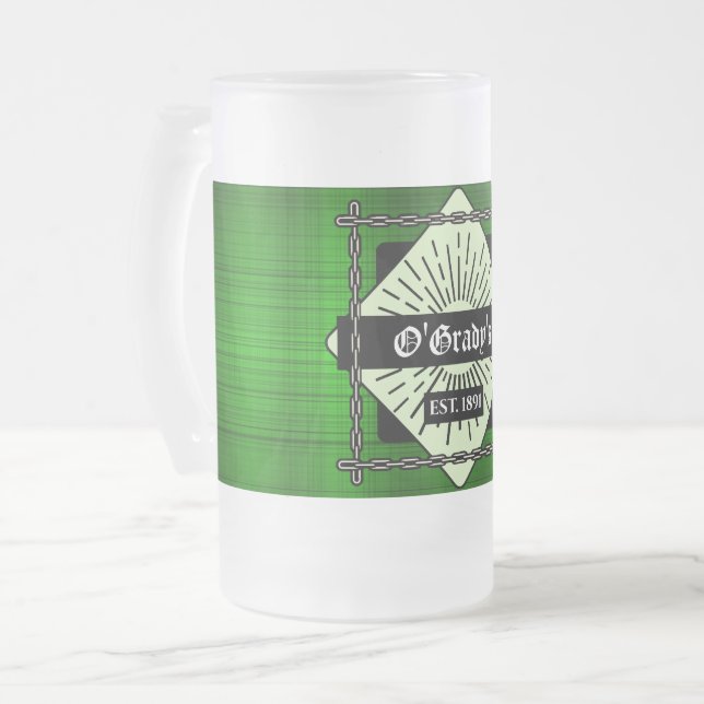 Grüne Karierte Mattierte Tasse (Vorderseite Links)