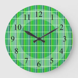 Grüne Karierte Rückwand-Uhr Große Wanduhr