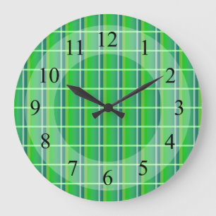 Grüne Karierte Rückwand-Uhr Große Wanduhr