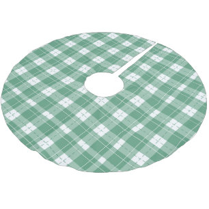 Grüne Karierte Weihnachtsbaumdecke. Polyester Weihnachtsbaumdecke
