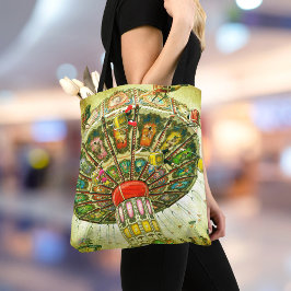 Grüne Karnevalsschwingenfahrt Foto Vintages Retro Tasche
