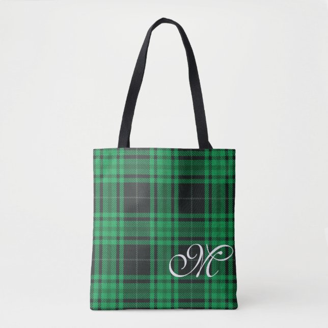 Grüne Karo-Monogramm-Tasche Tasche (Vorderseite)