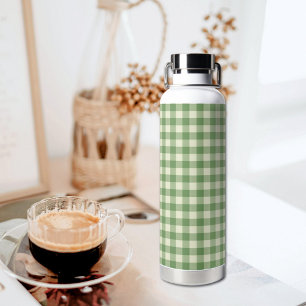 Grüne Karo-Muster-Wasserflasche Trinkflasche