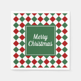 Grüne Karos feiern Weihnachten froh Serviette