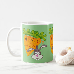 Grüne Karotten Kaninchen Tasse