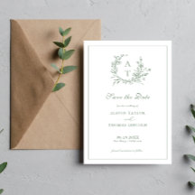 Grüne Karte für das Save the Date formale Wappen